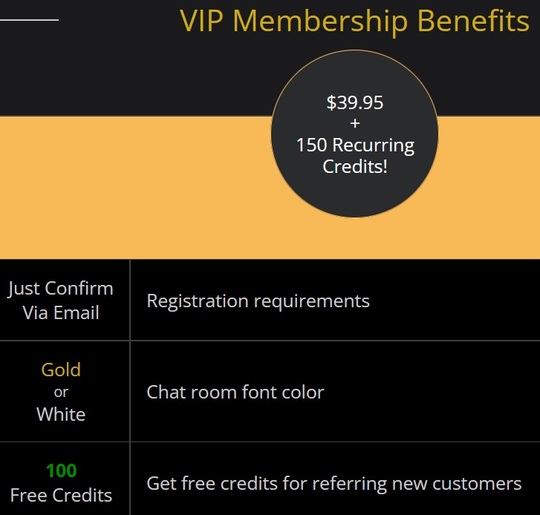 When becoming a VIP member you can refer a friend for credits
