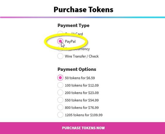 Payments page options includes PayPal on CamSoda.com