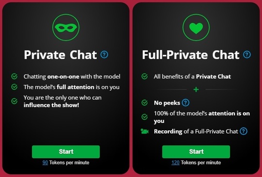 Save money on BongaCams by only entering Private Chat mode